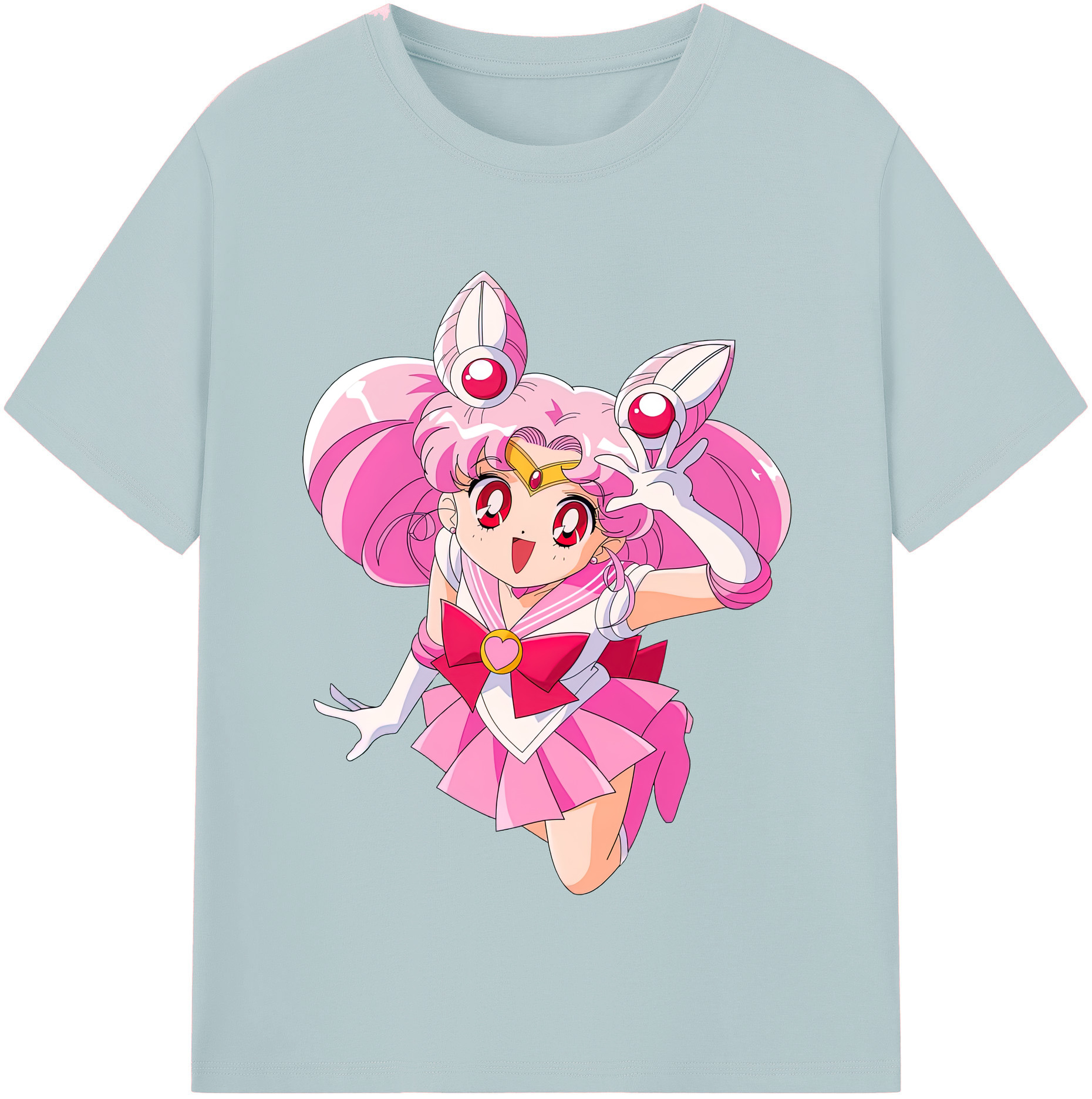 （画像用） 美少女戦士セーラームーン ちびうさ Sailor Moon Chibiusa Tsukino Usagi Small Lady Serenity 綿100％半袖Tシャツ（フロントプリント）